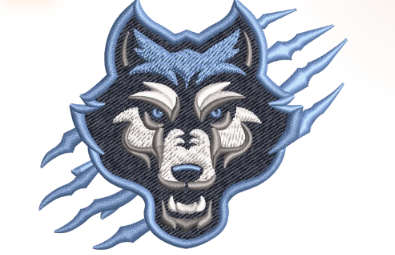 Wolf mascot cap logo Stitched